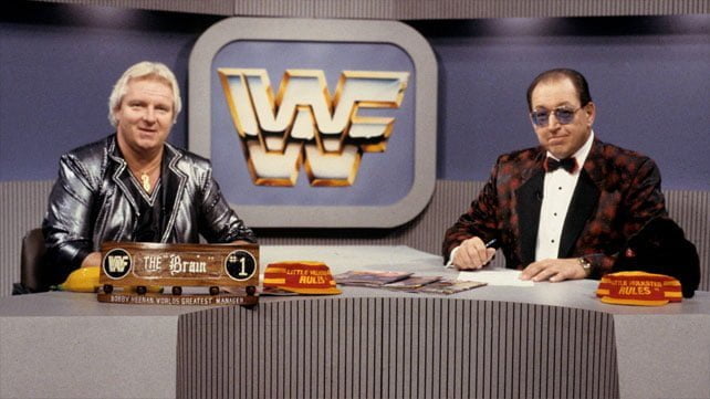 breakable commentators table w/ JBL Corey Graves & Jim Ross WWE 