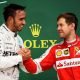 Lewis Hamilton shows his concern for Sebastian Vettel