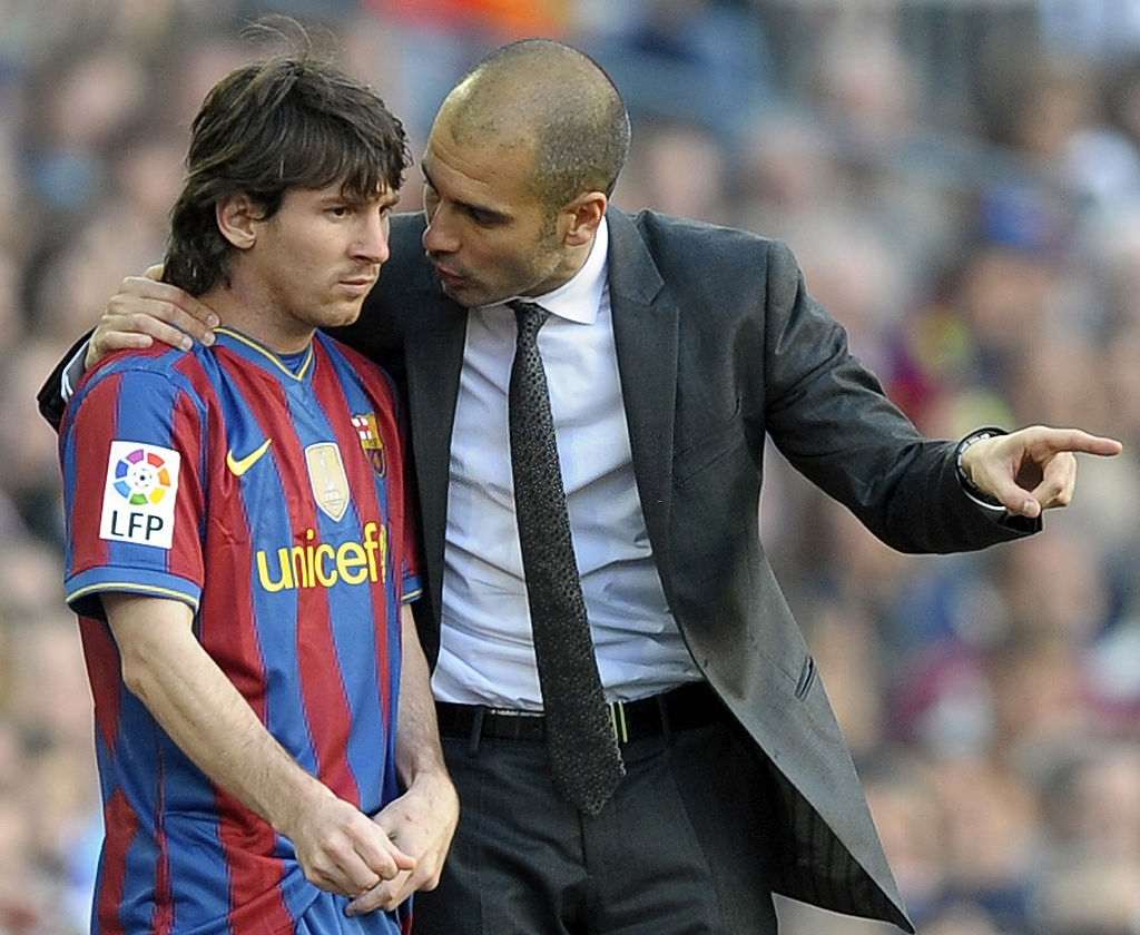 Guardiola and Messi 