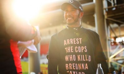 Lewis Hamilton in anti-racism t-shirt at Tuscan GP, Mugello
