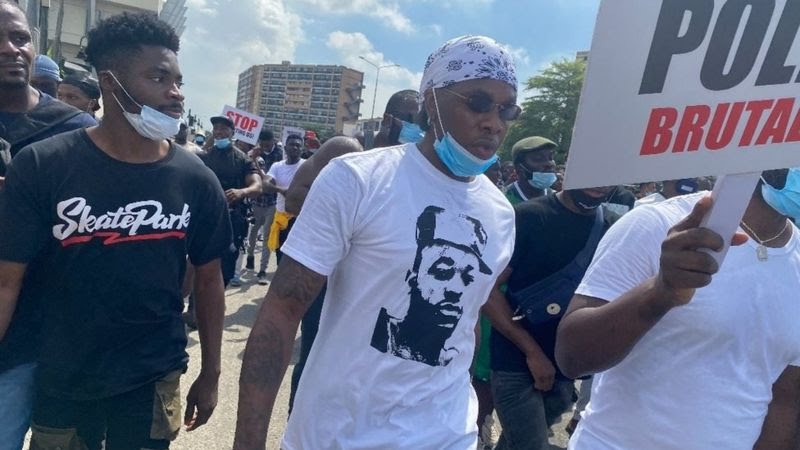 Runtown leads protest
