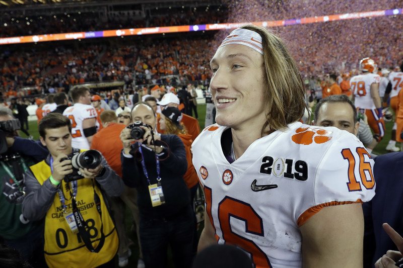 Trevor Lawrence after winning NCAA title