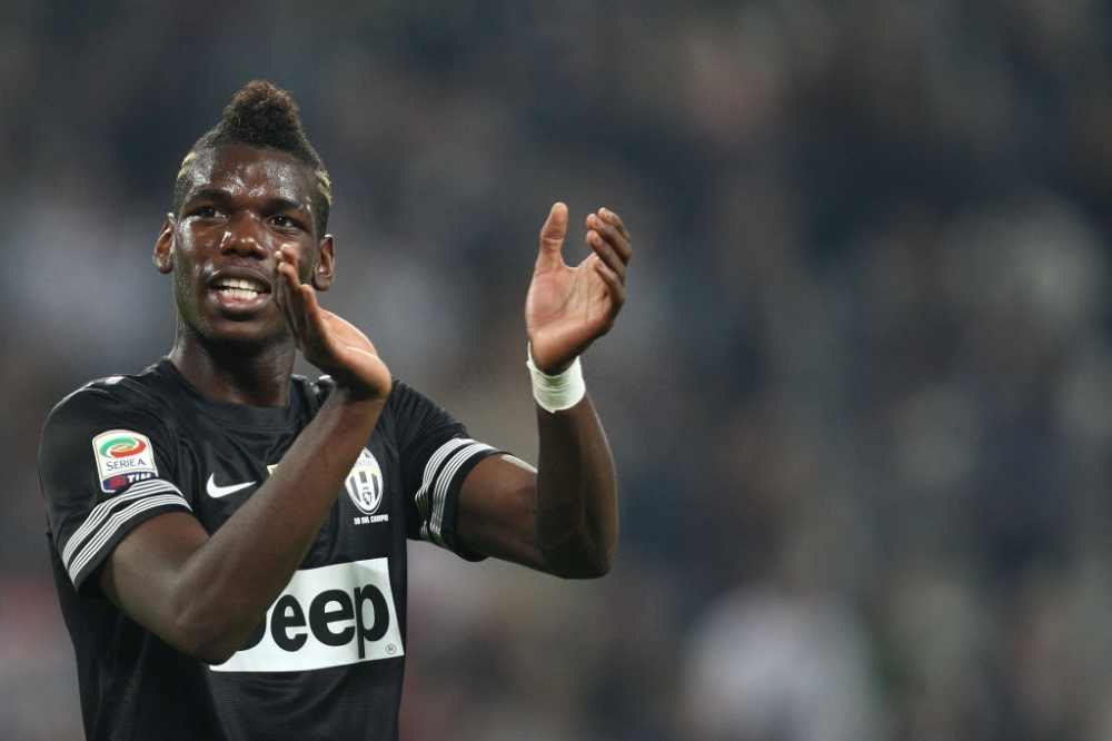 Paul Pogba of Juventus celebrates victory at the end of the Serie A match between FC Juventus and SSC Napoli at Juventus Arena on October 20, 2012 in Turin, Italy. (Photo by Juventus FC/Juventus FC via Getty Images)