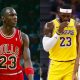 Steph Curry, LeBron James and Michael Jordan