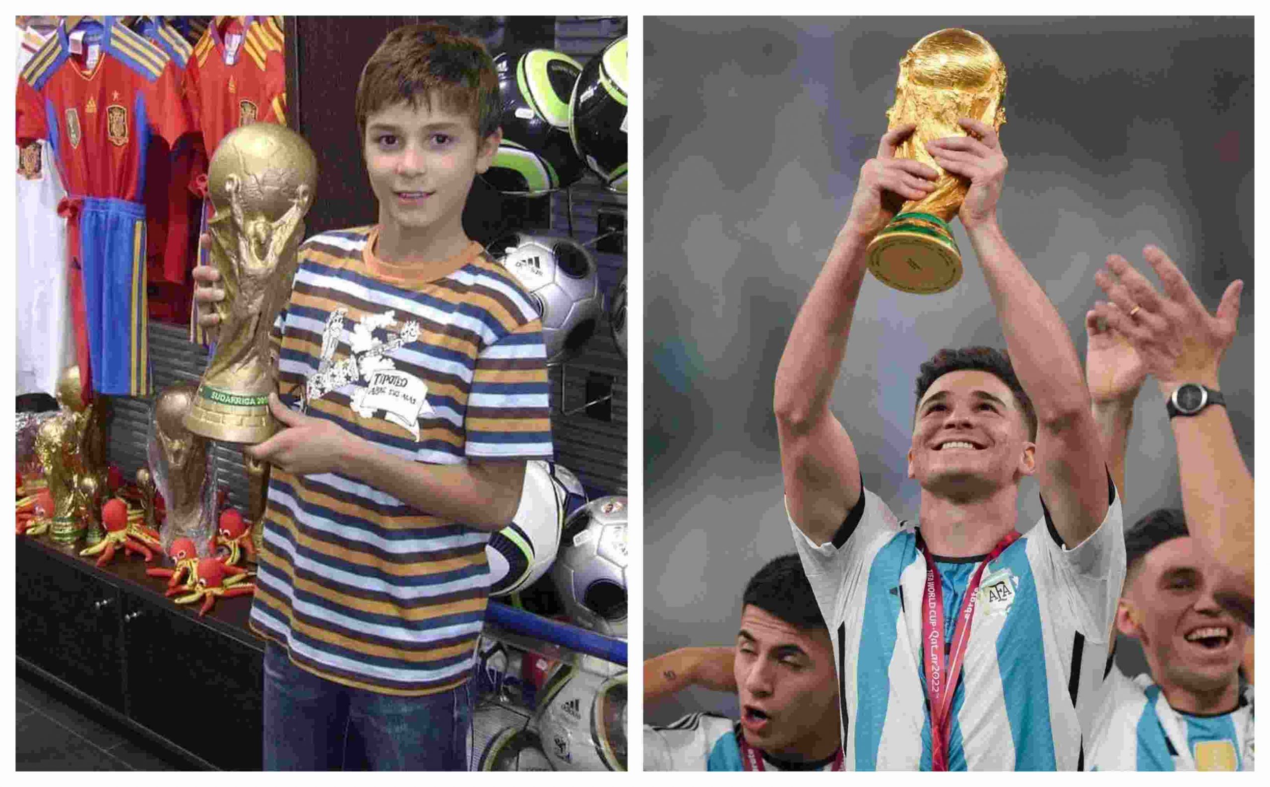 Julian holding World cup