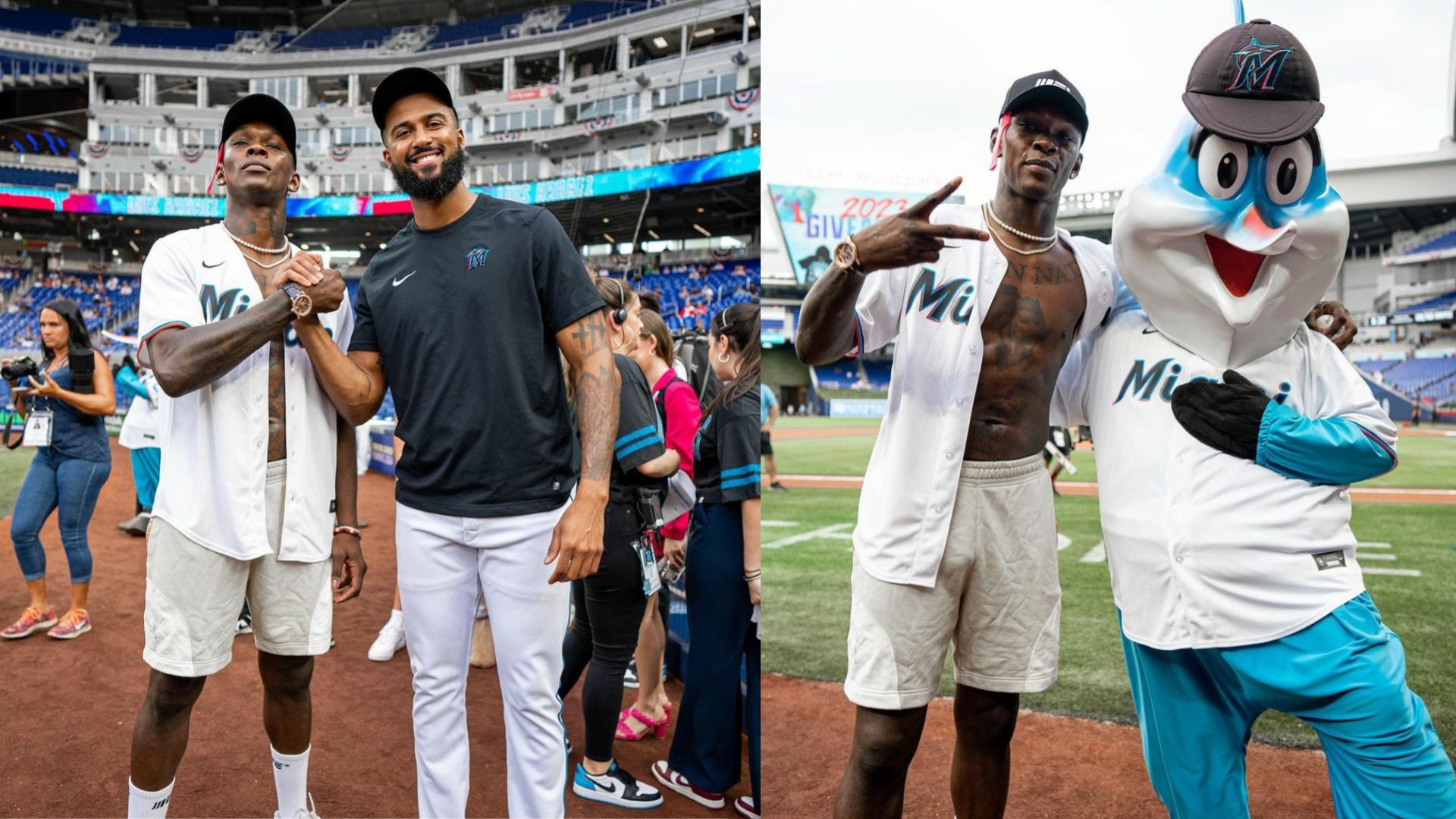 Israel Adesanya at the Miami Marlins Stadium