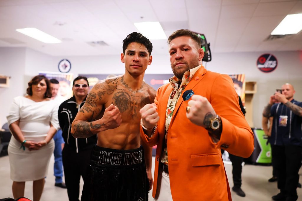 Conor McGregor with Ryan Garcia backstage