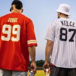 Chiefs' Travis Kelce takes swings with MLB Yankees star Aaron Judge sharing tips in batting practice