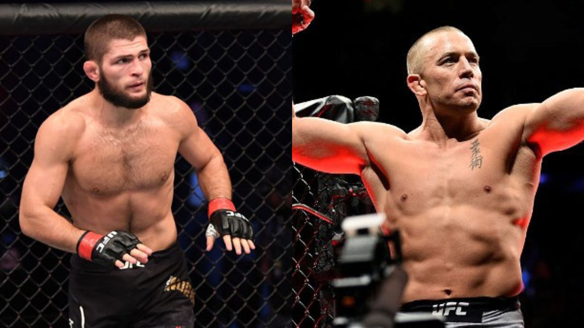 Khabib Nurmagomedov inside the octagon
