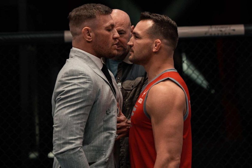 Conor McGregor faces off with Michael Chandler