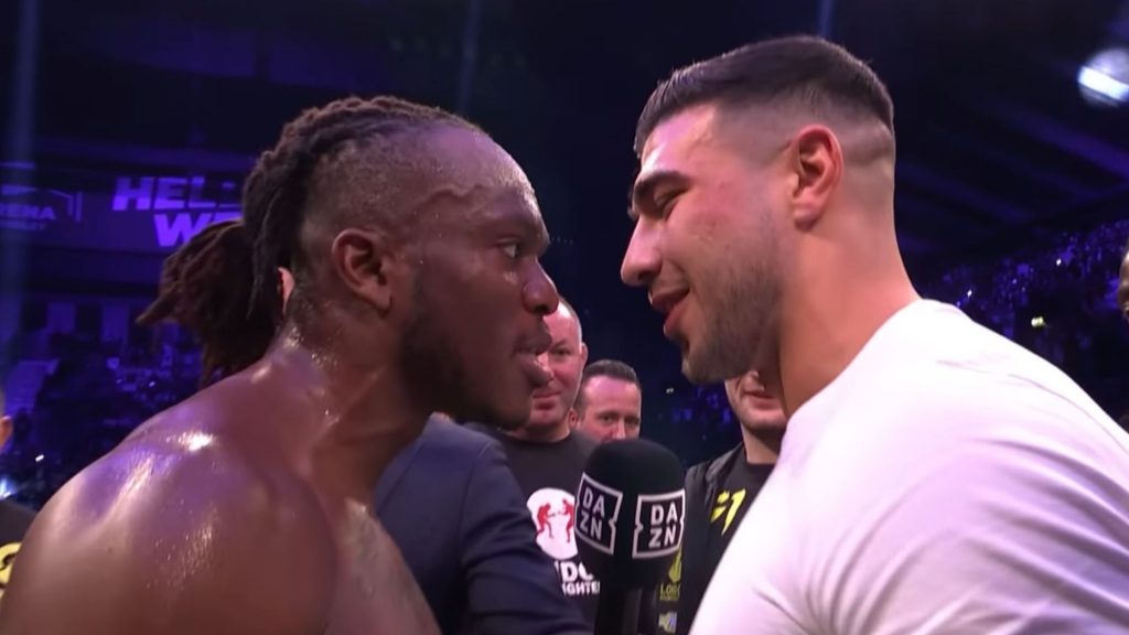 Tommy Fury speaking to KSI in the faceoff