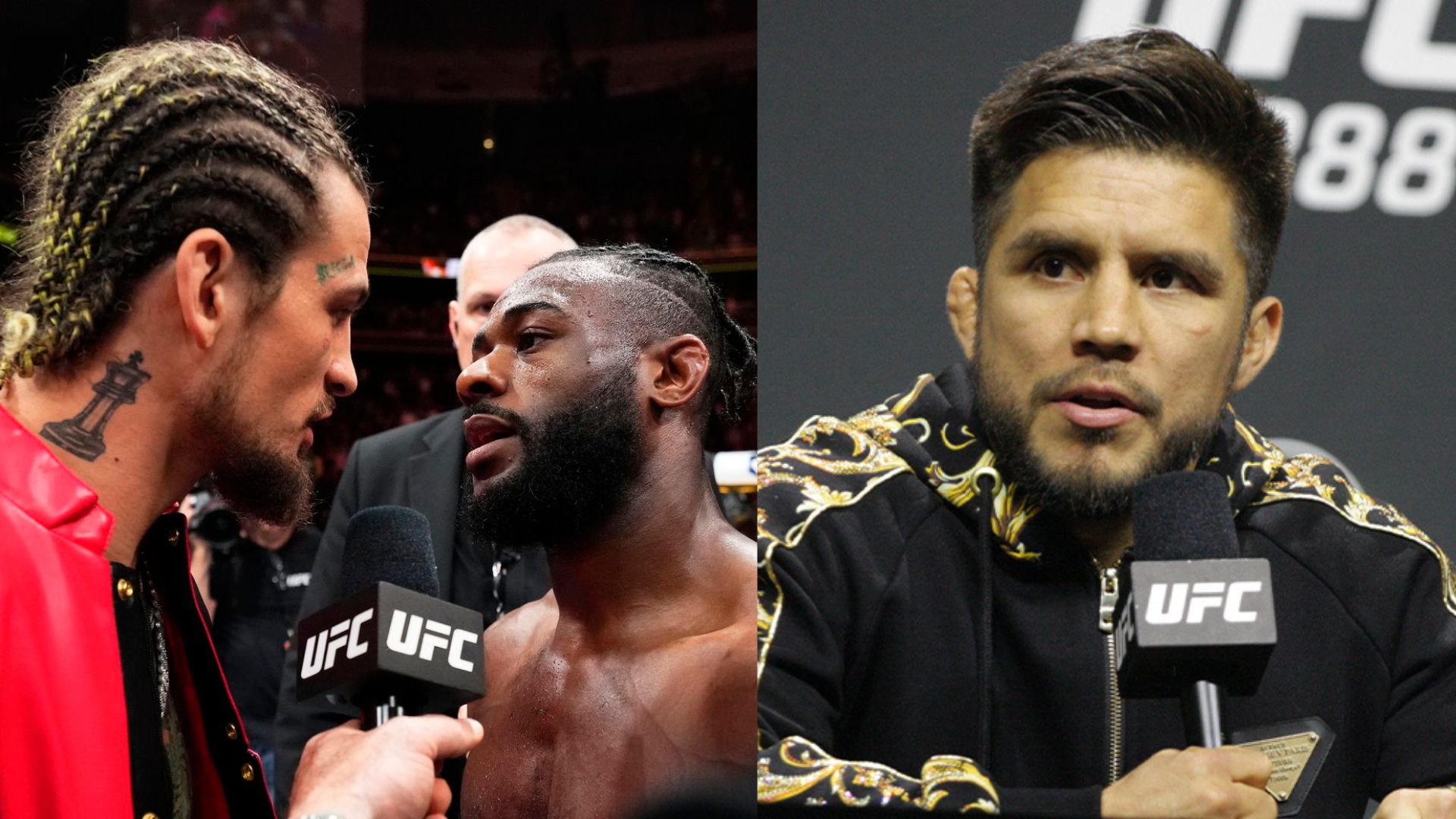 Henry Cejudo speaking at a press conference