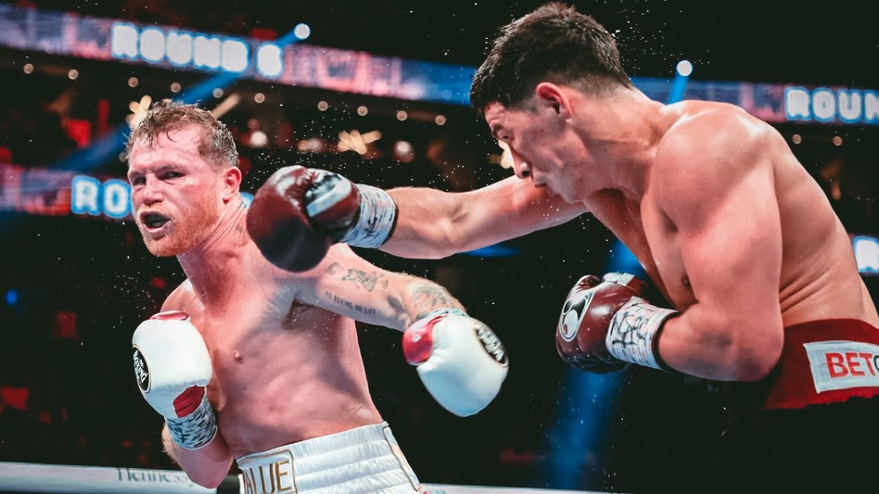 Dmitry Bivol punches Canelo Alvarez 