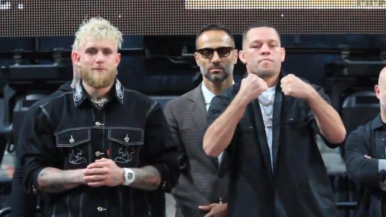 Jake Paul and Nate Diaz faceoff