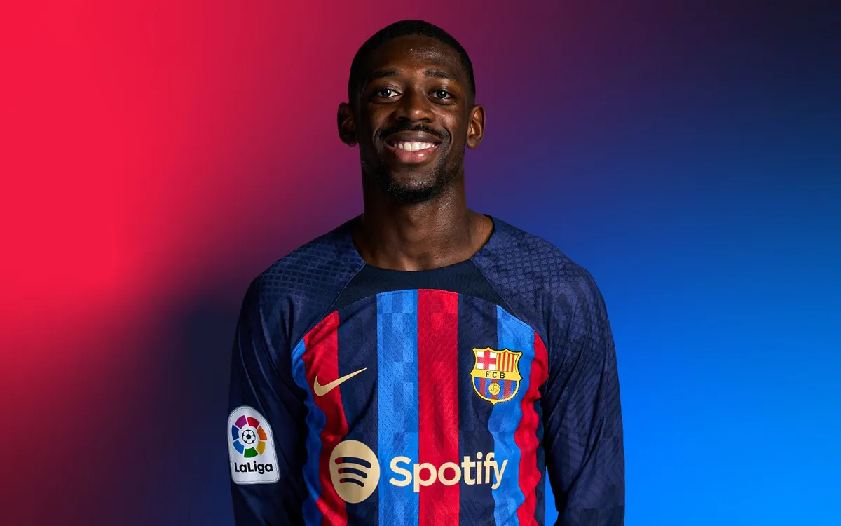 Ousmane Dembele in Barcelona jersey