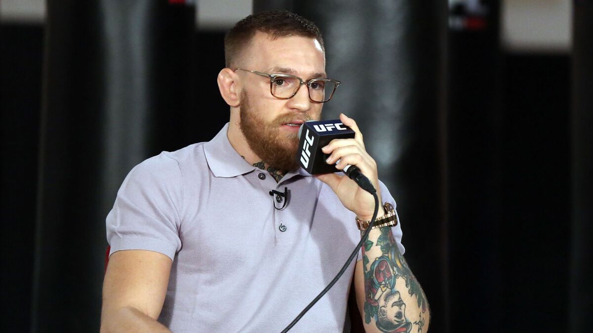 Conor McGregor speaking at an interview