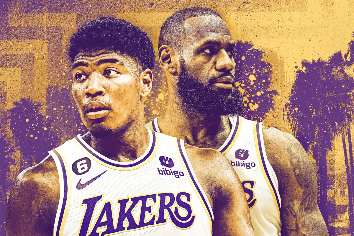 Rui Hachimura and LeBron James