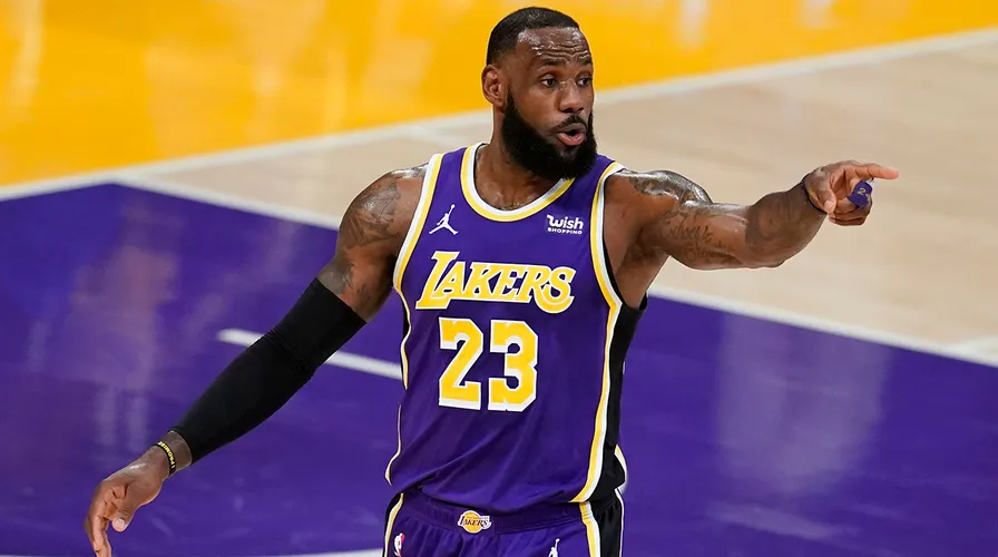 LeBron James with the Los Angeles Lakers