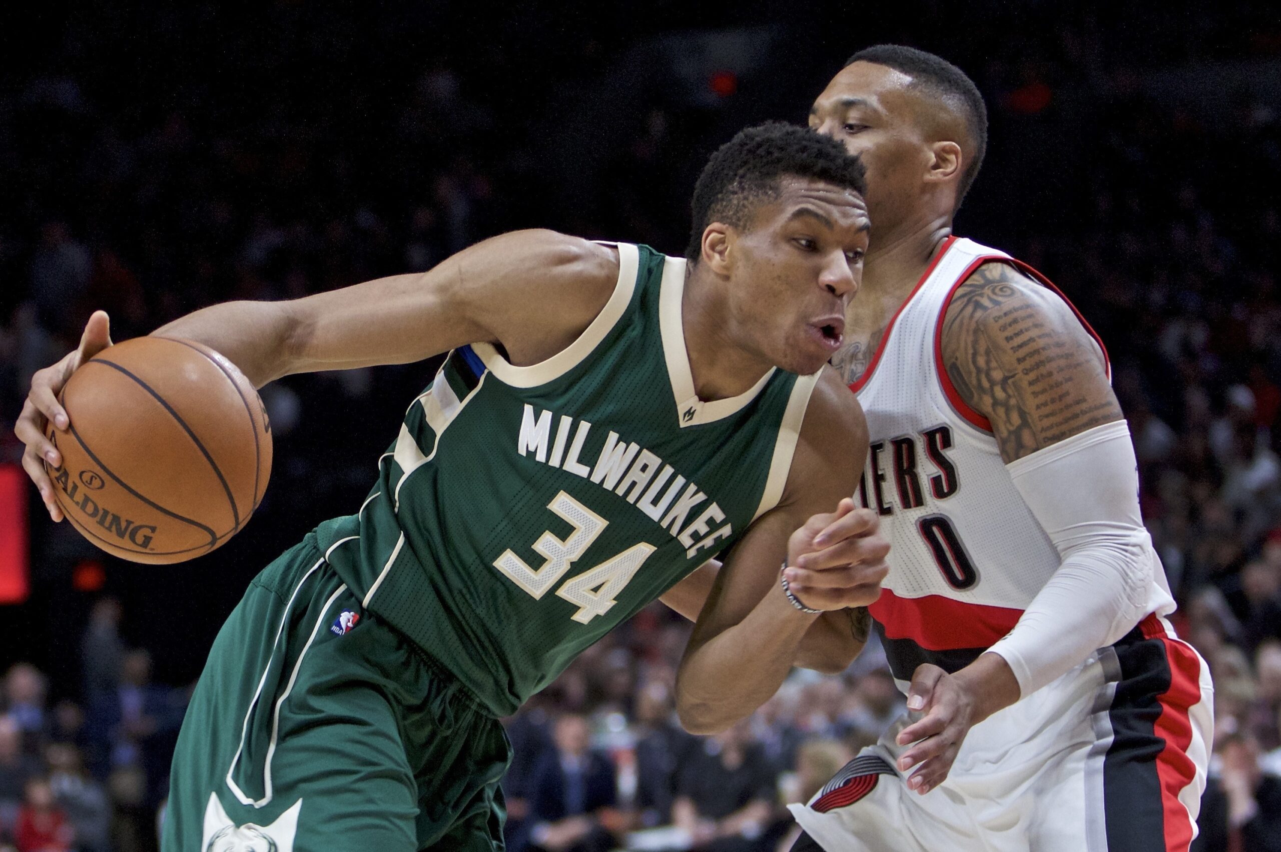 Giannis Antetokounmpo and Damian Lillard