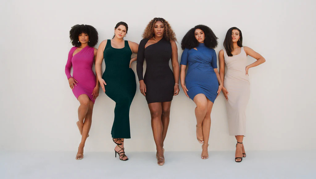 Serena Williams with models for her brand