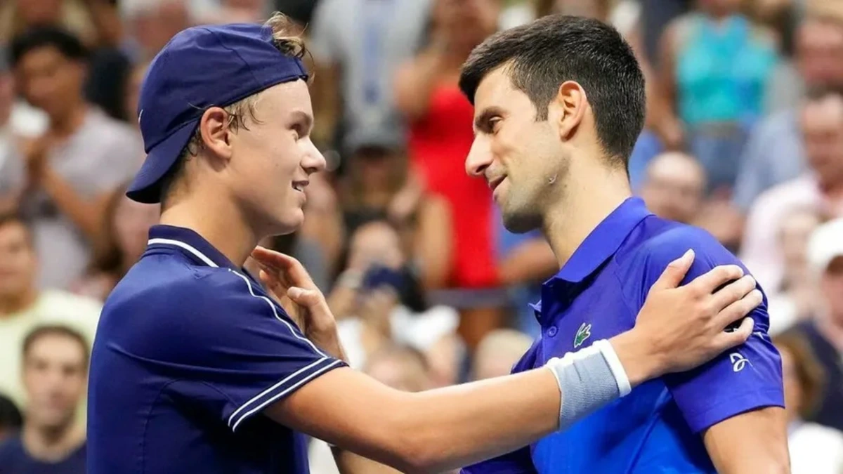 Holger Rune and Novak Djokovic