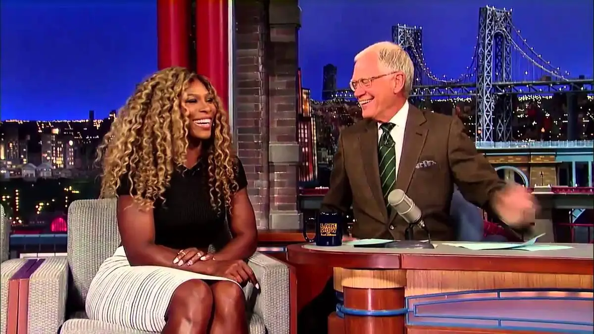 David Letterman with Serena Williams