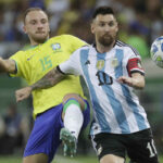 Lionel Messi left field after 77 minutes in the Brazil game that delayed due to clashes between fans