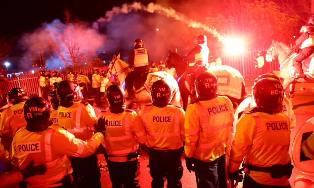 Clash during Aston Villa game via Reuters