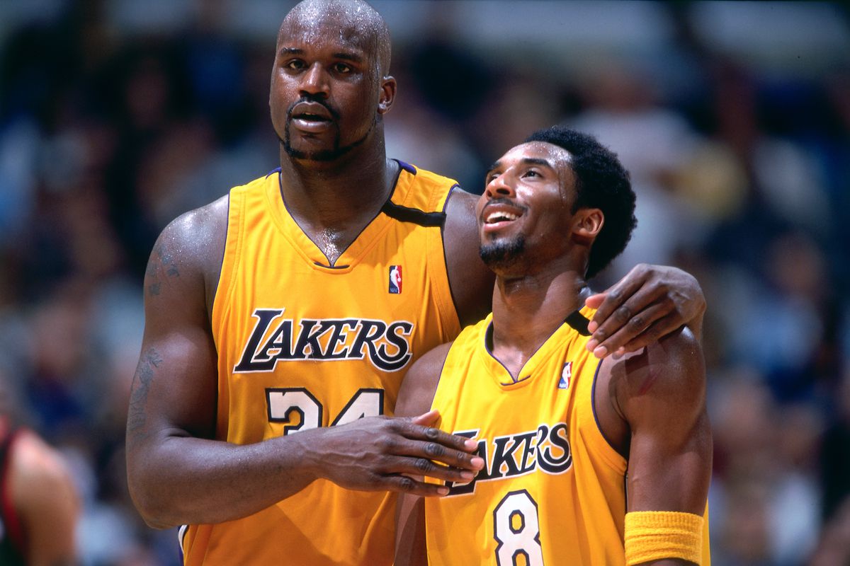 One of the greatest duos of all time - Kobe Bryant and Shaquille O'Neal.