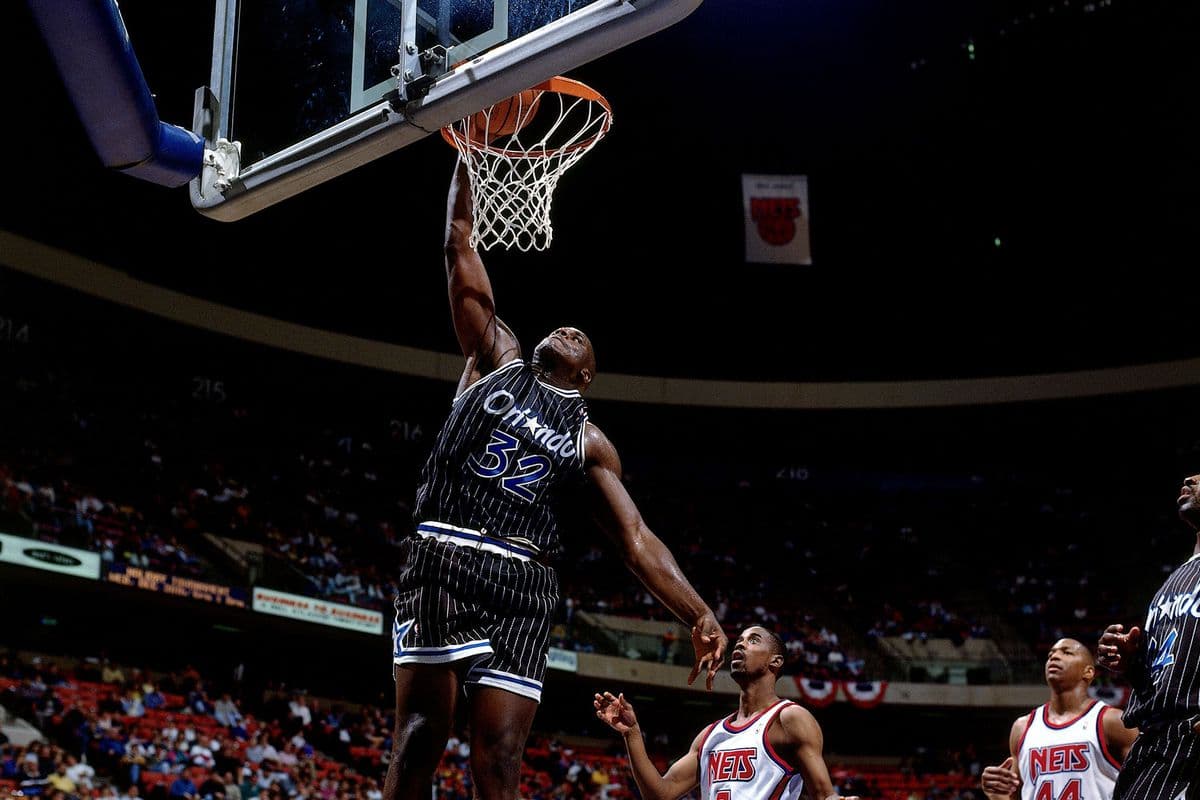 Shaquille O'Neal has his No. 32 Orlando Magic jersey retired.
