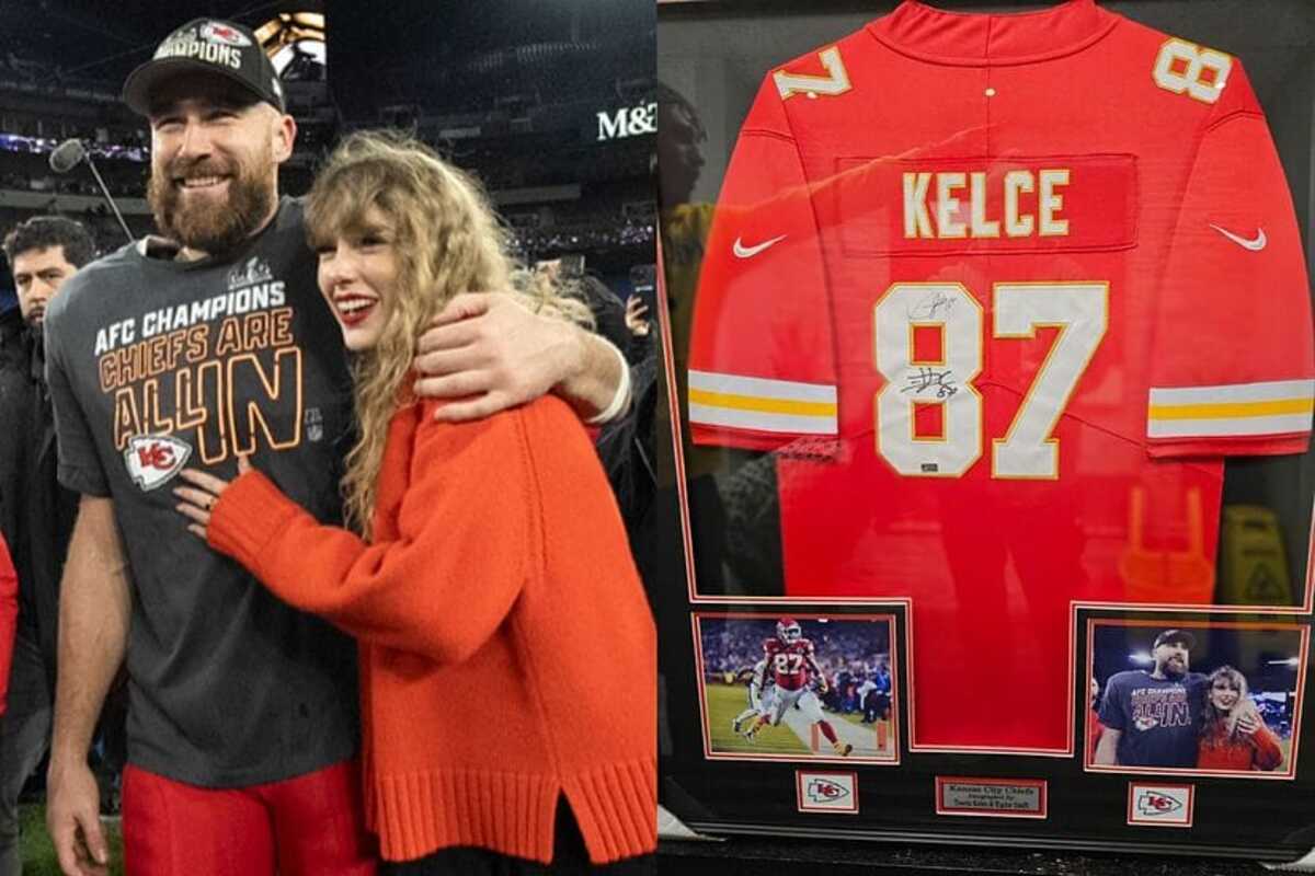 Taylor Swift and Travis Kelce’s signed Chiefs jersey auction earns $15,000 for children’s charity
