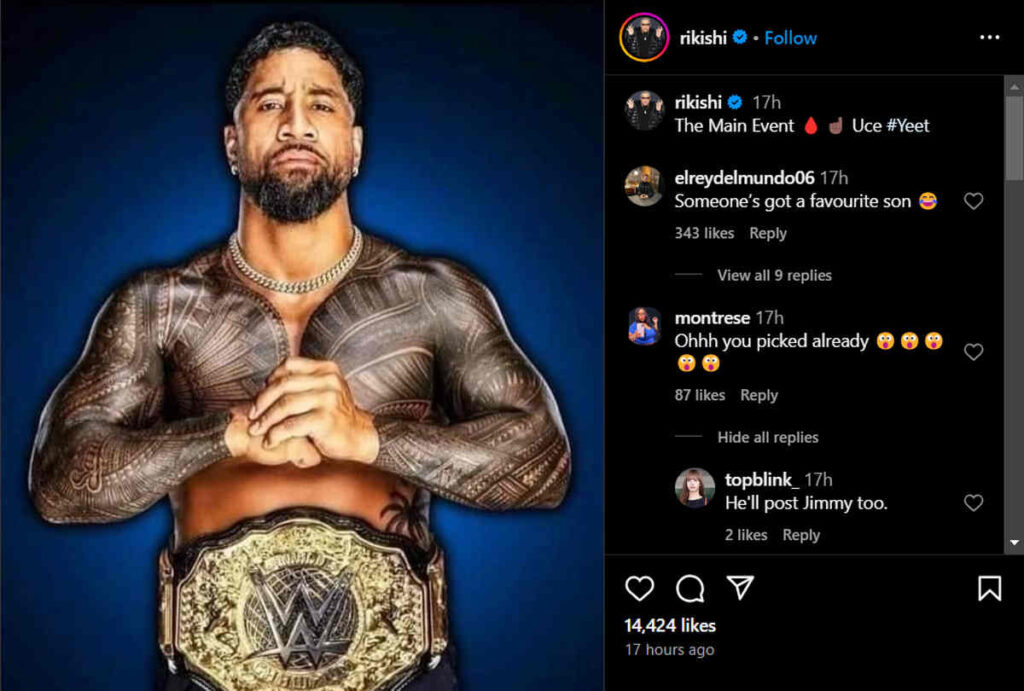 rikishi posts about jey uso on instagram
